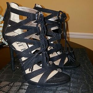 Sam & Libby Black Gladiator high heels